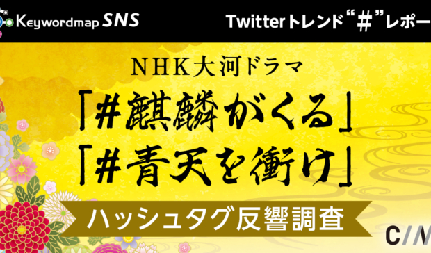 NHK大河ドラマ「#麒麟がくる」「#青天を衝け」Twitterでのハッシュタグ出現数を調査